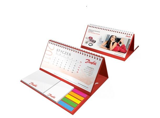 Bordkalender hardback wire-o 211 x 194mm med Sticky notes og indeksmarkører 